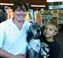 Sherri and Lace with her new friend, at the first Paws to Read assignment, fall 2016